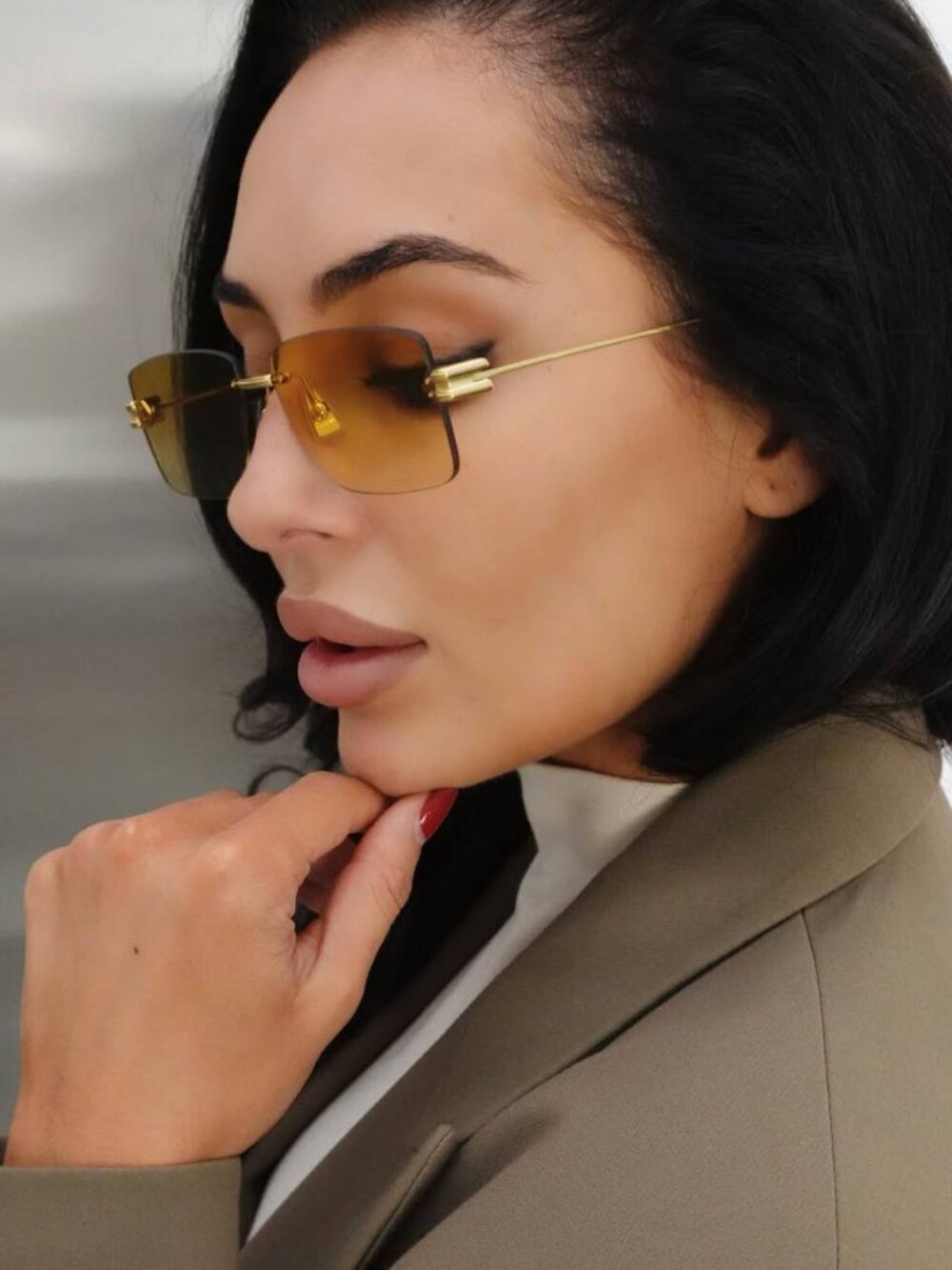 Bottega Veneta BV1126S 006 Rectangle Sunglasses - Gold\Yellow - Picture 2 of 10